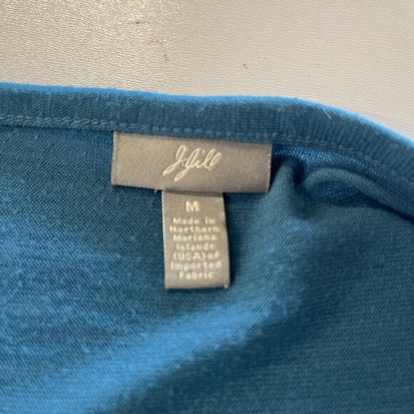 J. Jill  Wrap Shirt Teal Green Ladies MED Career Casual - Picture 7 of 7